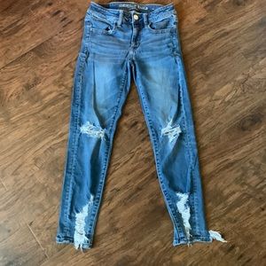 Womens American Eagle Next Level Stretch Ripped Skinny Jeans Size 2 Regular